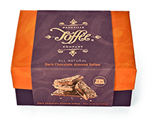 8oz Dark Chocolate Almond Toffee Box 8oz Dark Chocolate Almond Toffee Box